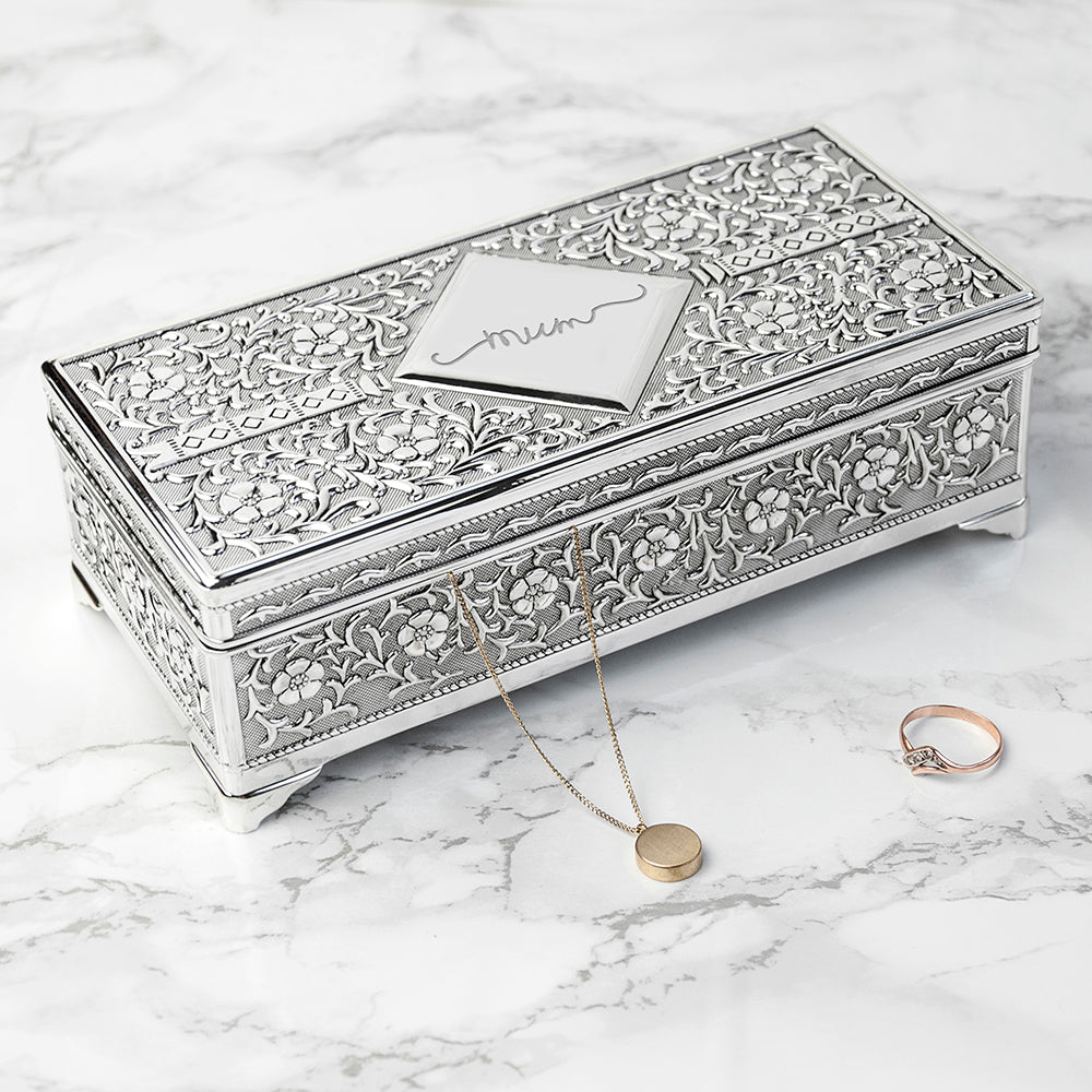 Personalised Silver Trinket Box - Buy Metal Accessories at GiftMasters.co.uk