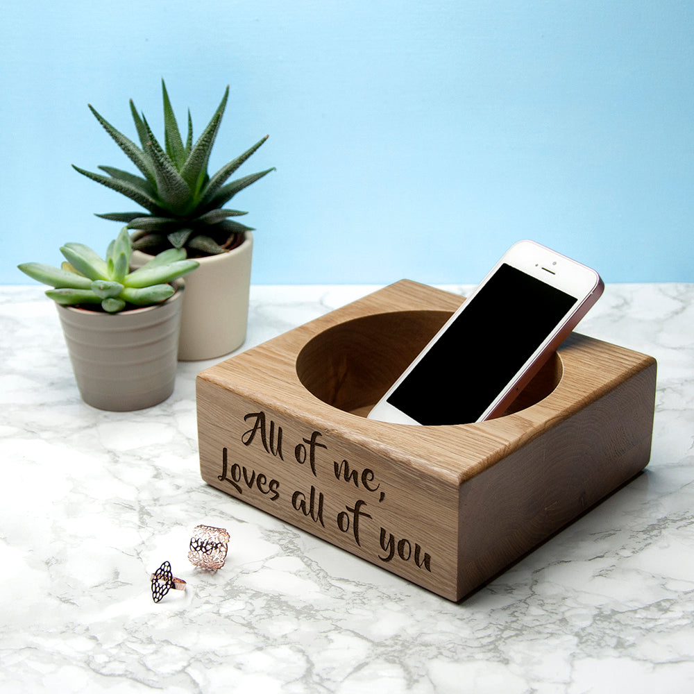 Personalised Solid Oak Stash Tray - Buy Wooden Desk Accessories at GiftMasters.co.uk