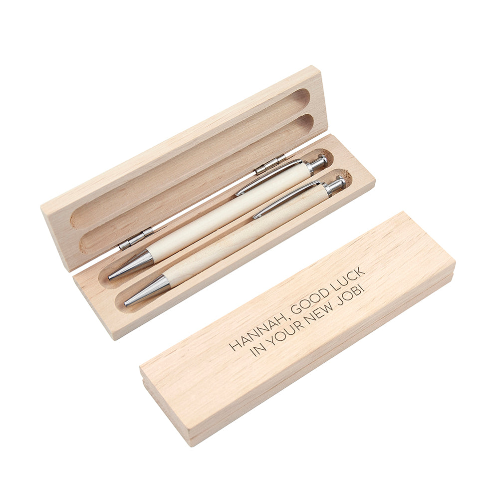 Personalised Special Message Wooden Pen Set - Buy Wooden Desk Accessories at GiftMasters.co.uk