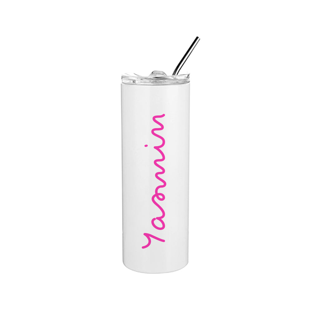 Personalised Summer Island Tumbler - Pink - Buy Metal Water Bottles at GiftMasters.co.uk