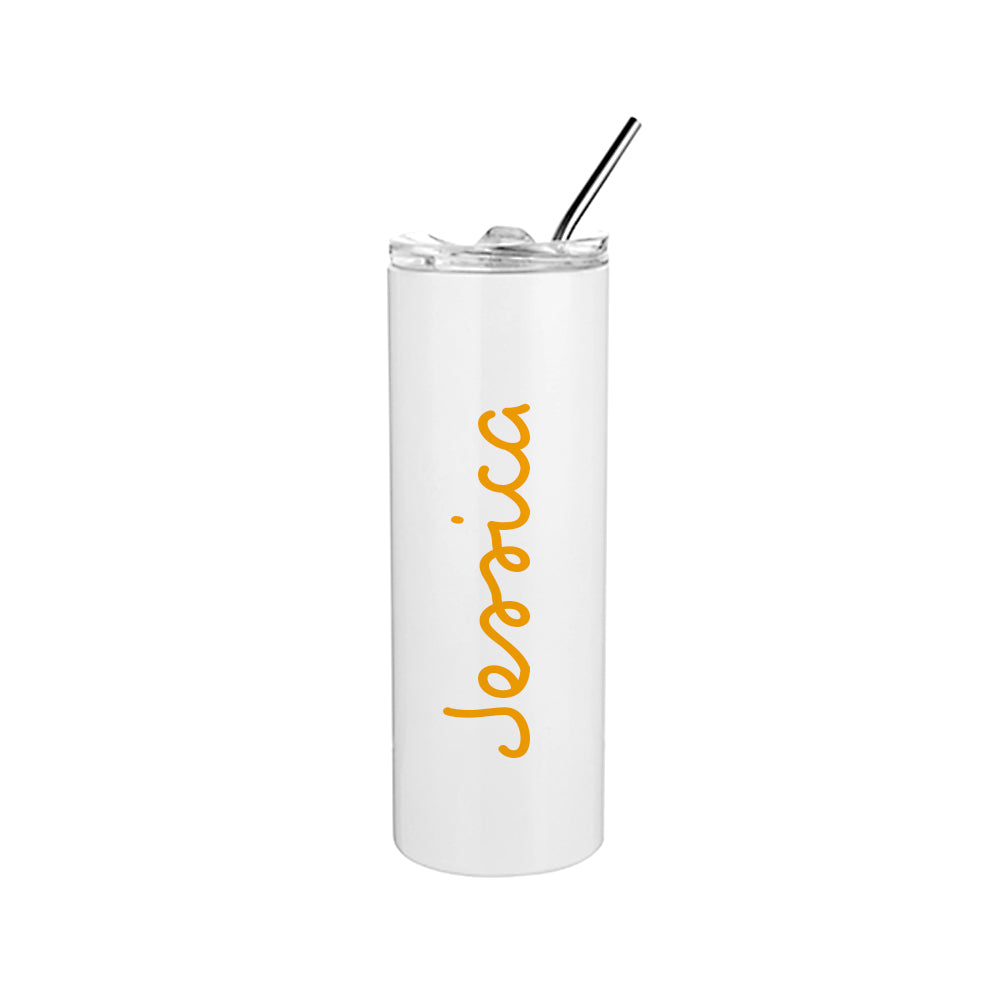 Personalised Summer Island Tumbler - Yellow - Buy Metal Water Bottles at GiftMasters.co.uk