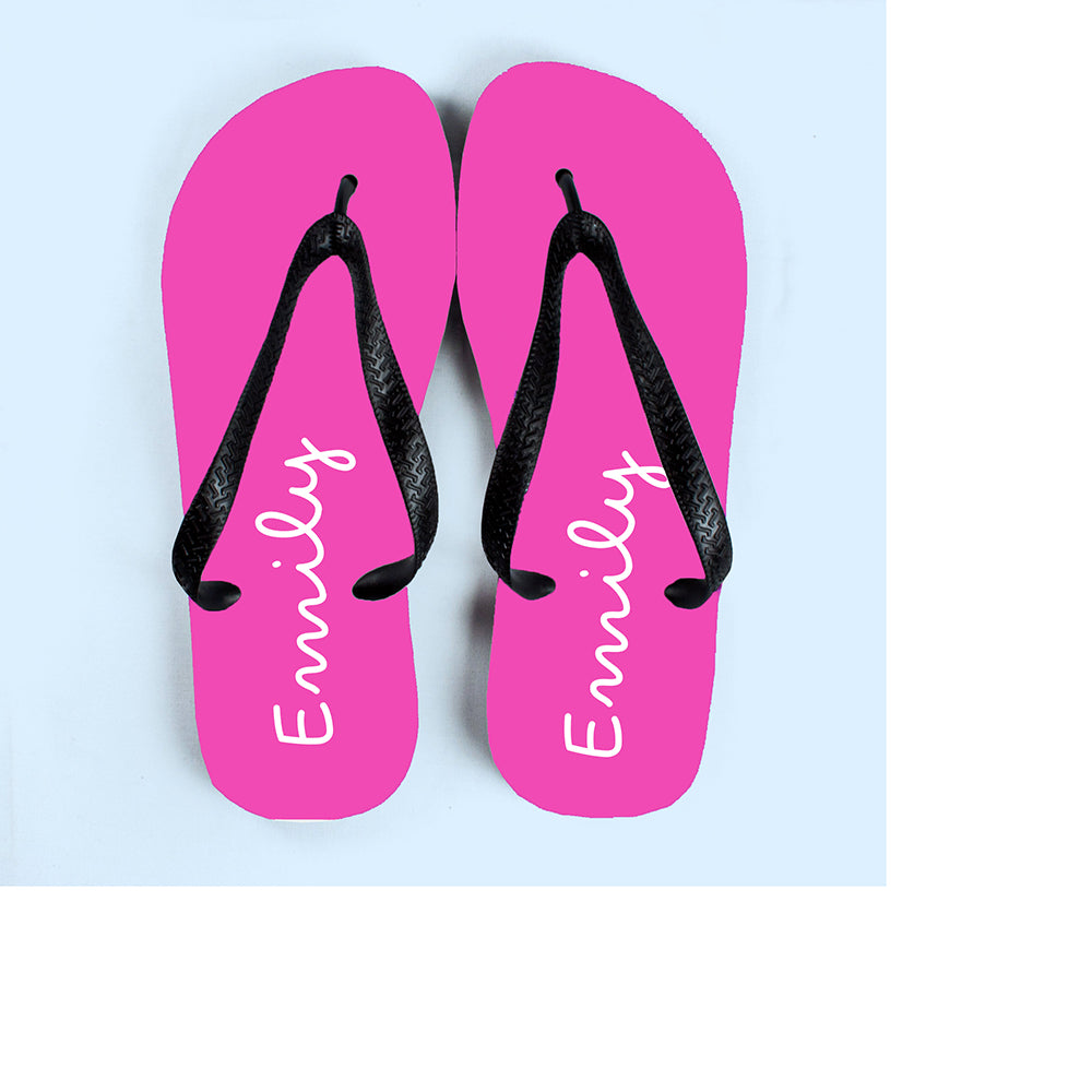 Personalised Summer Style Flip Flops - Small - Pink - Buy Textile Flip Flops at GiftMasters.co.uk