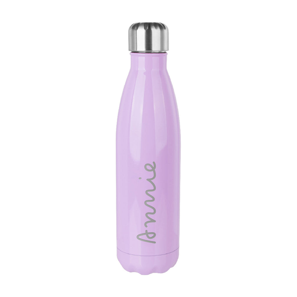 Personalised Summer Style Gloss Water Bottle - Purple - Buy Metal Water Bottles at GiftMasters.co.uk