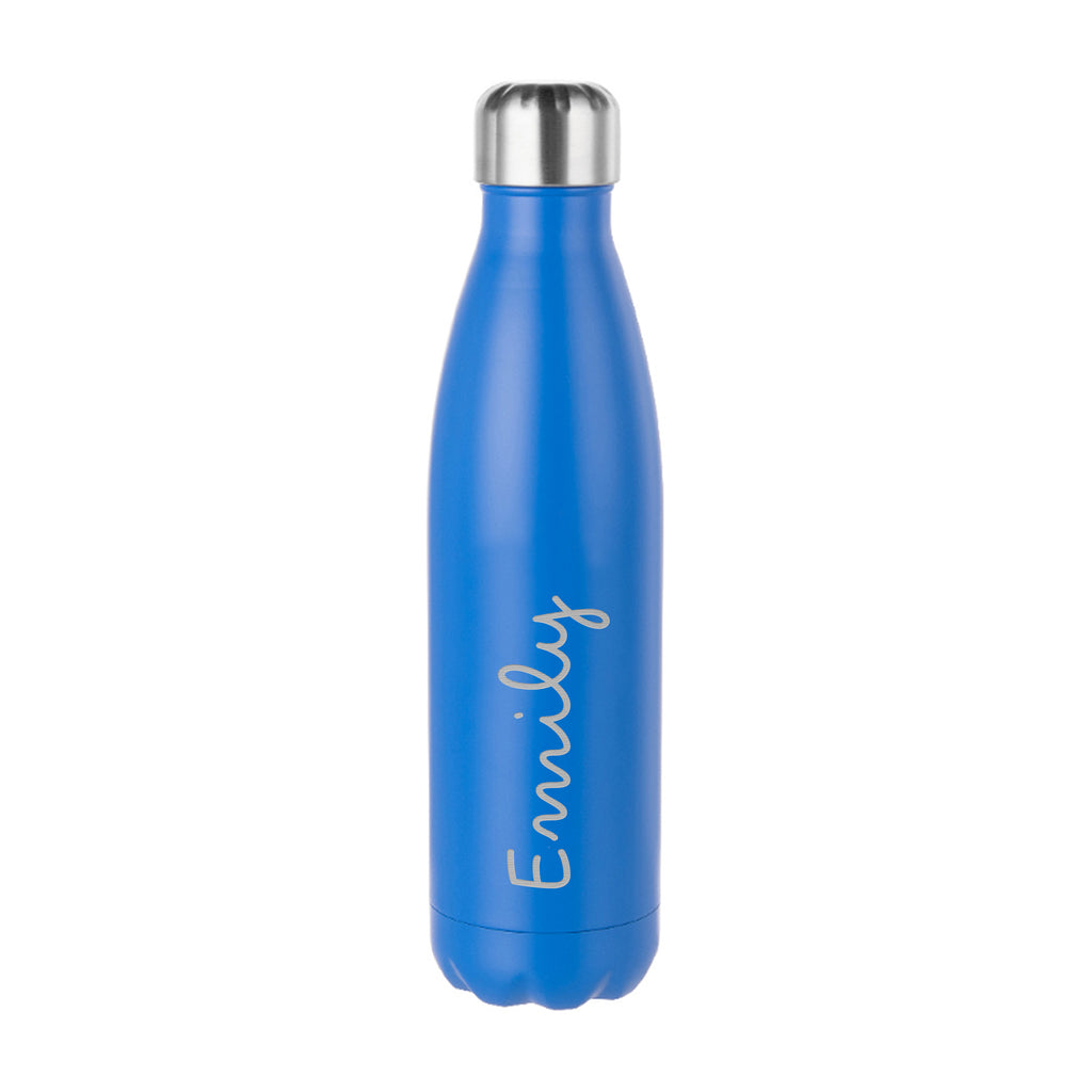 Personalised Summer Style Matte Water Bottle - Blue - Buy Metal Water Bottles at GiftMasters.co.uk