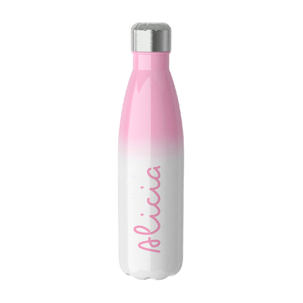 Personalised Summer Sunset Insulated Pink Water Bottle - Buy Metal Water Bottles at GiftMasters.co.uk