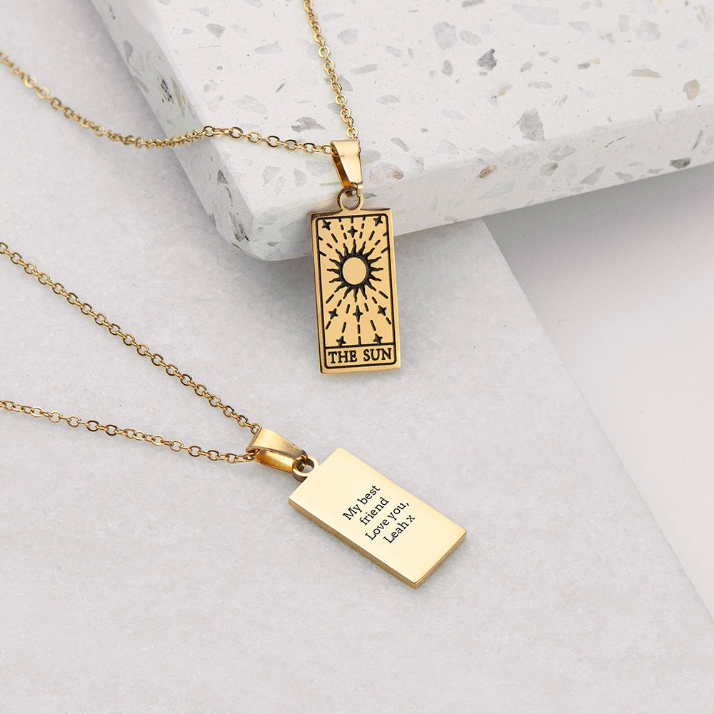 Personalised Sun Tarot Card Necklace - Buy Leather Accessories at GiftMasters.co.uk