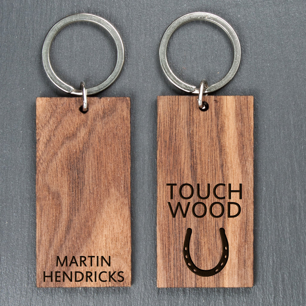 Personalised Touch Wood Keyring - Buy Wooden Keyrings at GiftMasters.co.uk