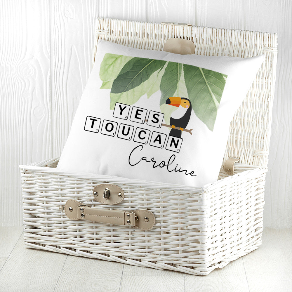 Personalised Yes Toucan Cushion Cover - Buy Textile Cushion Covers at GiftMasters.co.uk
