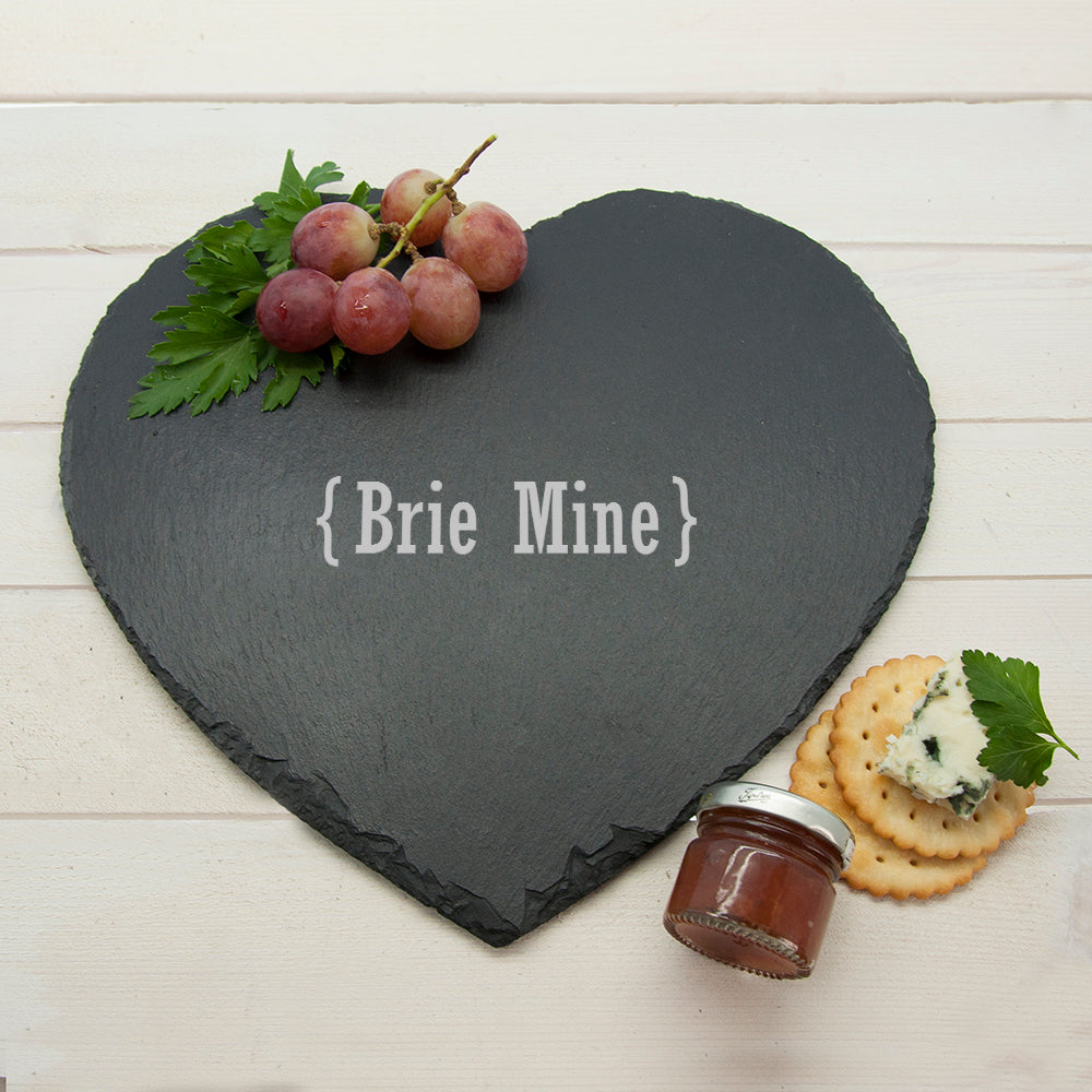 Romantic Brackets Heart Slate Cheese Board - Buy Slate Cheese Boards at GiftMasters.co.uk