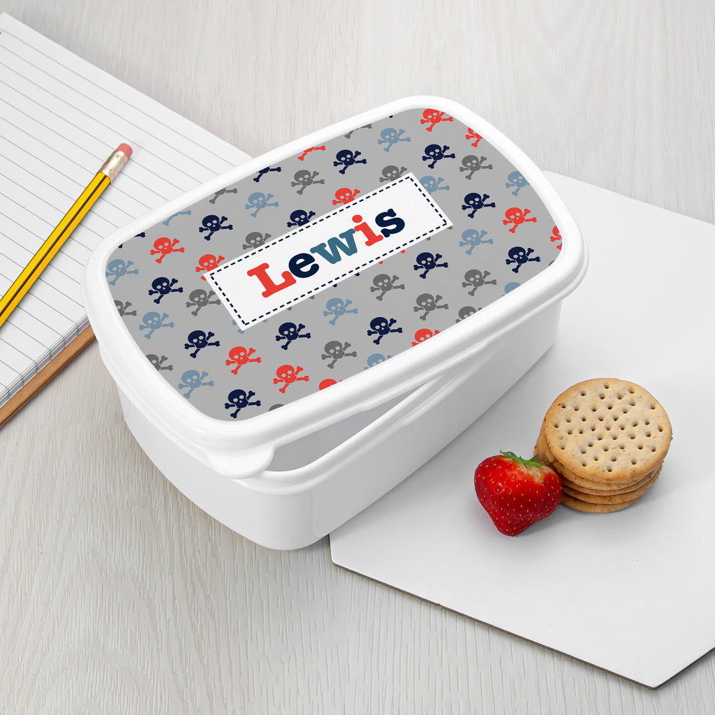 Personalised Boy's Patterned Lunch Box - Buy Plastic Lunch Boxes at GiftMasters.co.uk