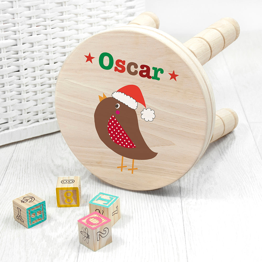 Personalised Kid's Robin Wooden Stool - Buy Wooden Stools at GiftMasters.co.uk