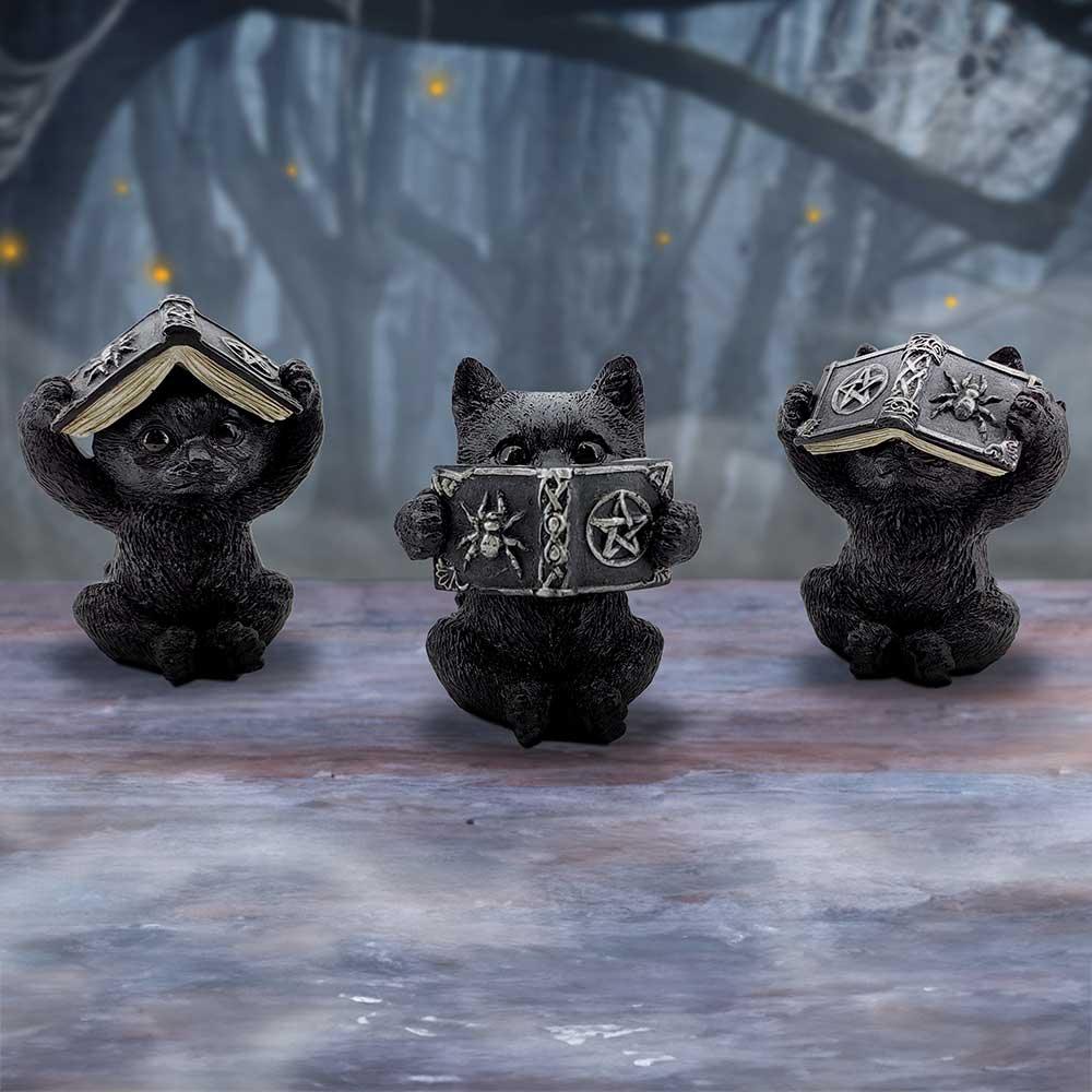 Three Wise Spell Cats 8.5cm Ornament - Buy Figurines Small (Under 15cm) at GiftMasters.co.uk