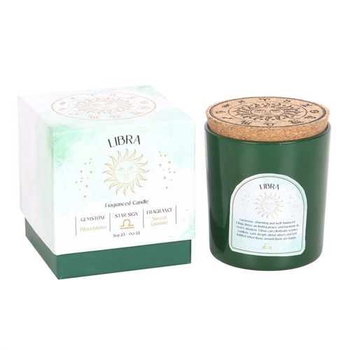 Libra Sweet Jasmine Gemstone Zodiac Candle - Buy  at GiftMasters.co.uk