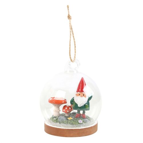 Gnome Glass Dome Hanging Decoration - Buy  at GiftMasters.co.uk