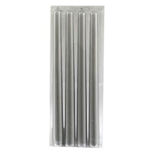 Set of 4 Silver Taper Candles - Buy  at GiftMasters.co.uk