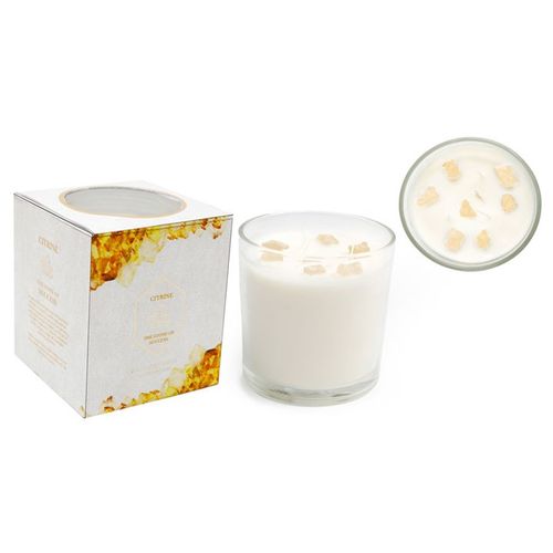 12cm Summer Garden Candle with Yellow Citrine Crystals - Buy  at GiftMasters.co.uk