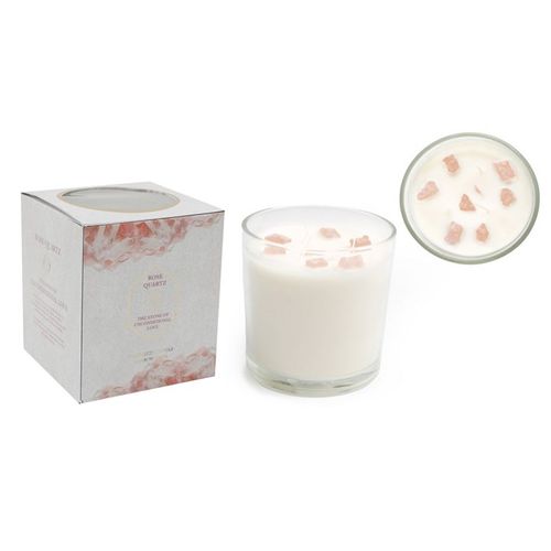 12cm Rose Eucalyptus Candle with Rose Quartz Crystals - Buy  at GiftMasters.co.uk