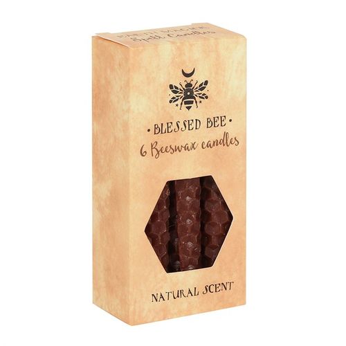 Set of 6 Brown Beeswax Spell Candles - Buy  at GiftMasters.co.uk