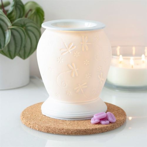 Dragonfly White Ceramic Electric Burner and Wax Warmer - Buy  at GiftMasters.co.uk