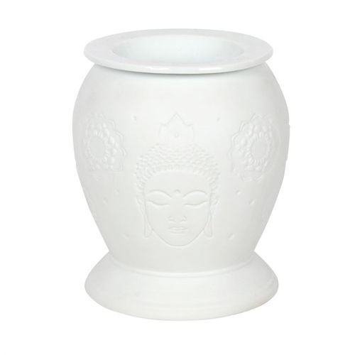 White Ceramic Buddha Electric Oil Burner and Wax Warmer - GiftMasters.co.uk
