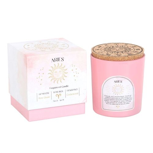 Aries Cedarwood Gemstone Zodiac Candle - Buy  at GiftMasters.co.uk