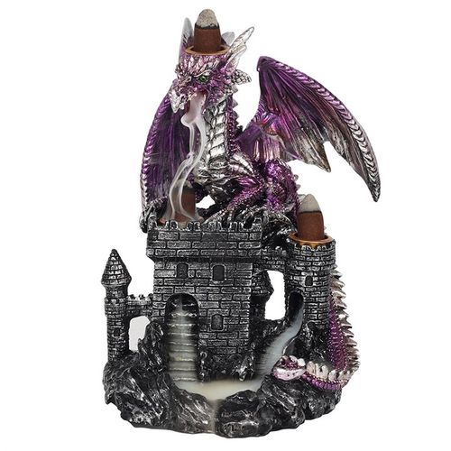 Purple Dragon on Castle Backflow Incense Burner - Buy  at GiftMasters.co.uk
