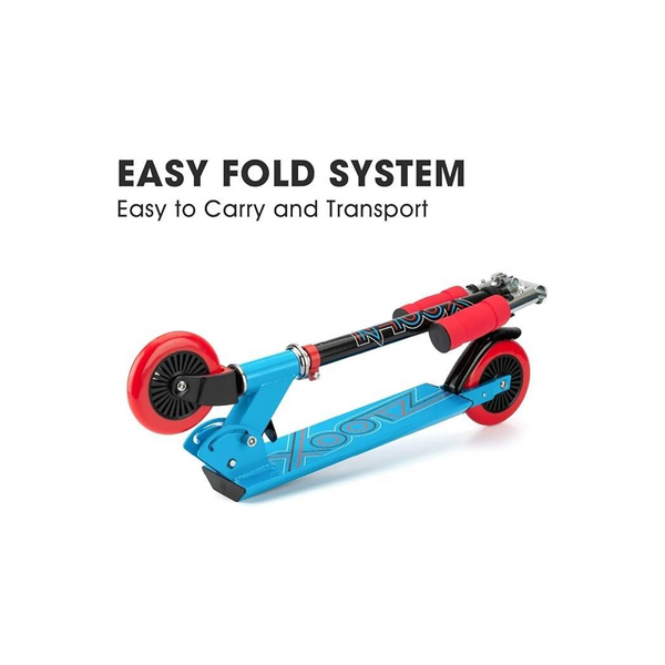 Xootz Kids' Folding Kick Scooter with Adjustable Handlebars - Blue