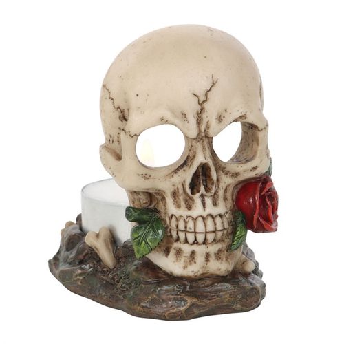 Skull Rose Tealight Holder - Buy  at GiftMasters.co.uk