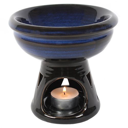 Deep Bowl Blue Oil Burner and Wax Warmer - GiftMasters.co.uk