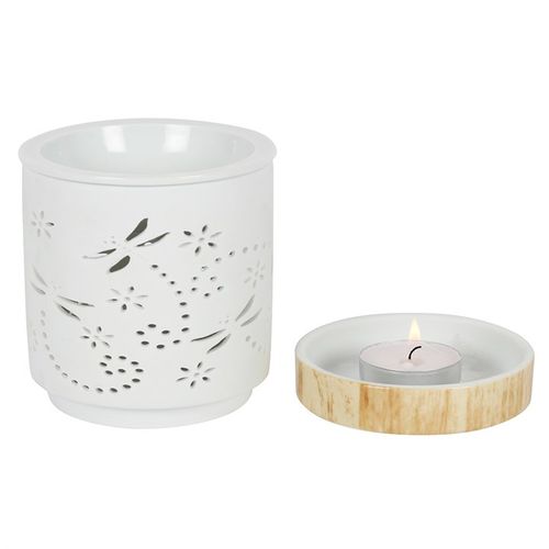 Dragonfly Matte Ceramic Oil Burner - GiftMasters.co.uk
