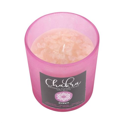 Crown Chakra Blackberry Crystal Chip Candle - Buy  at GiftMasters.co.uk