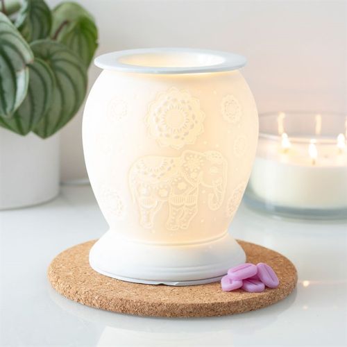 Elephant White Ceramic Electric Oil Burner and Wax Warmer - Buy  at GiftMasters.co.uk