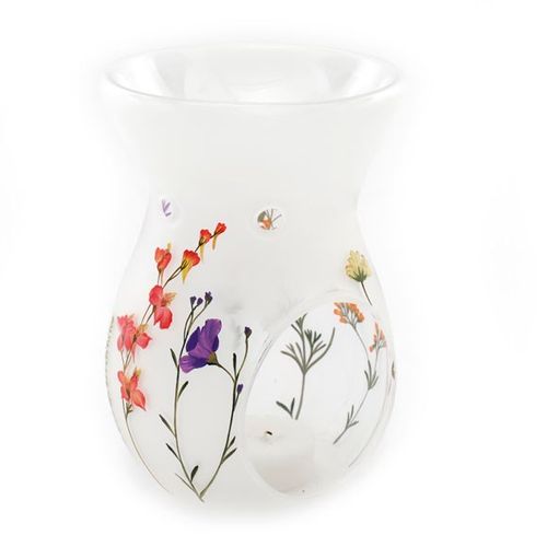 15.5cm Glass Wildflower Oil and Wax Burner - Buy  at GiftMasters.co.uk