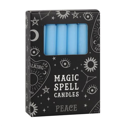 Set of 12 Light Blue 'Peace' Spell Candles - Buy  at GiftMasters.co.uk