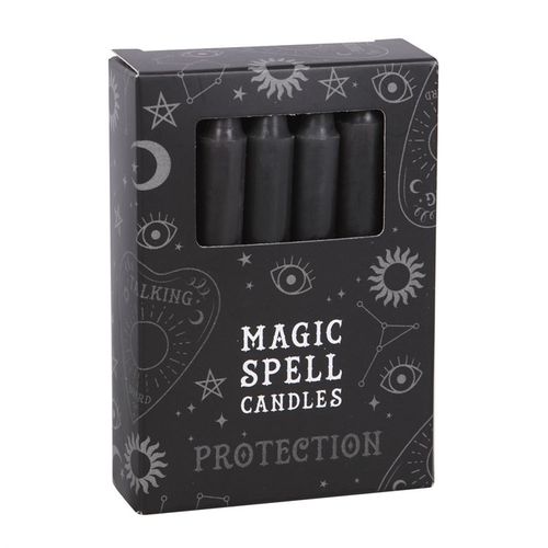 Set of 12 Black 'Protection' Spell Candles - Buy  at GiftMasters.co.uk