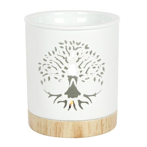 White Tree of Life Cut Out Oil Burner - Buy  at GiftMasters.co.uk