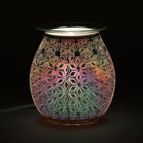 3D Geometric Flower Light Up Electric Oil Burner - Buy  at GiftMasters.co.uk