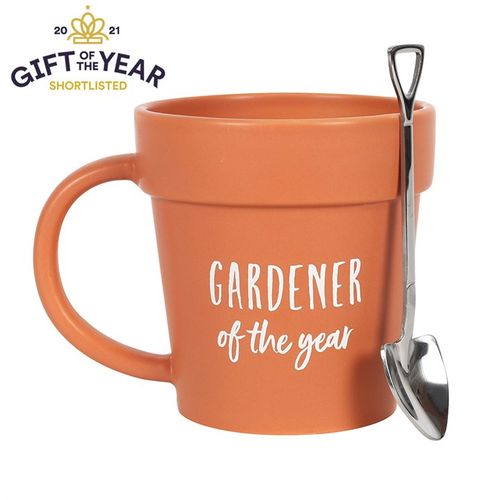 Gardener of the Year Pot Mug and Shovel Spoon - Buy  at GiftMasters.co.uk