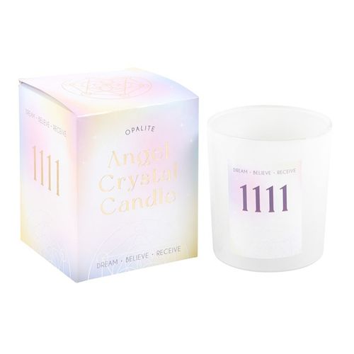 1111 Angel Number Crystal Chip Candle - Buy  at GiftMasters.co.uk