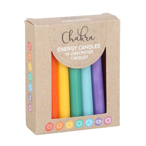 Pack of 14 Unscented Chakra Energy Candles - Buy  at GiftMasters.co.uk