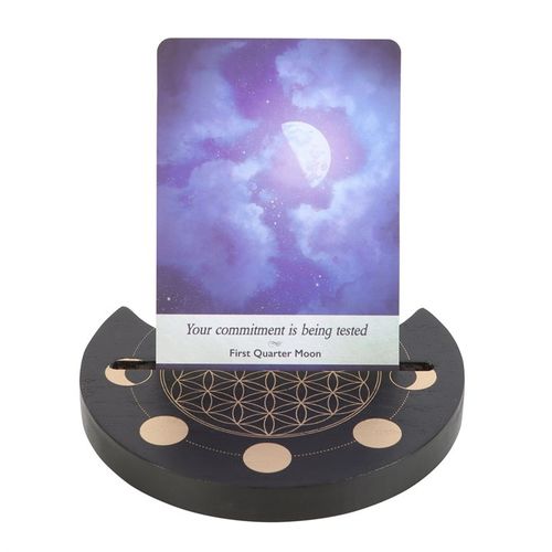 Black Flower of Life Crescent Moon Tarot Card Stand - Buy  at GiftMasters.co.uk