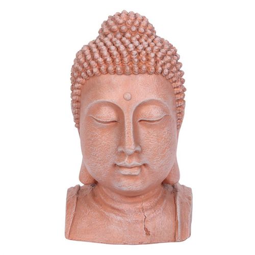 41cm Terracotta Effect Buddha Head Ornament - Buy  at GiftMasters.co.uk