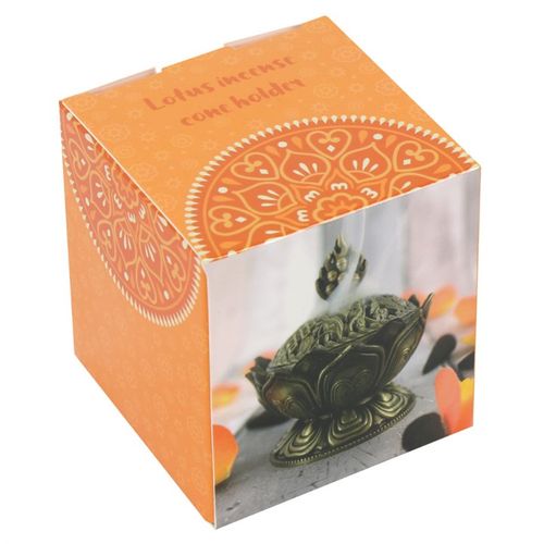 Metal Lotus Incense Cone Holder - GiftMasters.co.uk