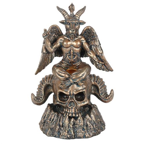 Gold Baphomet LED Backflow Incense Burner - GiftMasters.co.uk