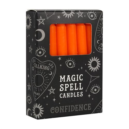 Set of 12 Orange 'Confidence' Spell Candles - Buy  at GiftMasters.co.uk