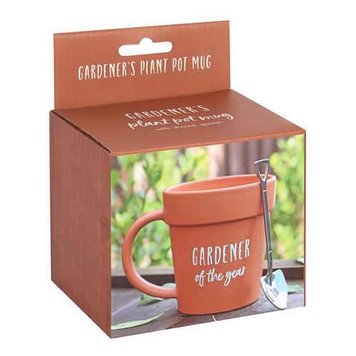 Gardener of the Year Pot Mug and Shovel Spoon - GiftMasters.co.uk