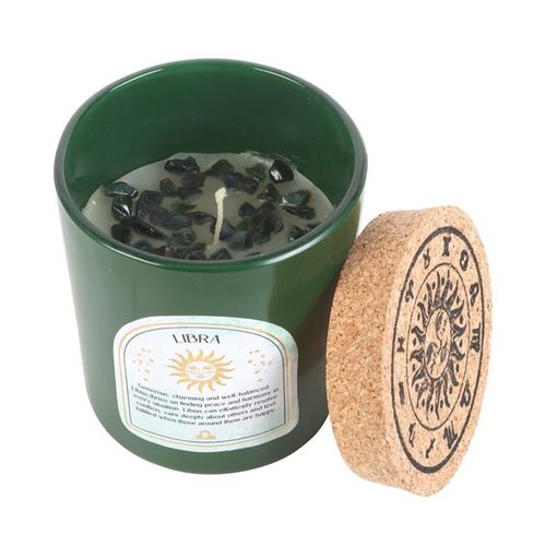 Libra Sweet Jasmine Gemstone Zodiac Candle - GiftMasters.co.uk