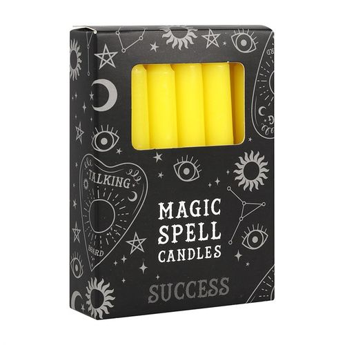 Set of 12 Yellow 'Success' Spell Candles - Buy  at GiftMasters.co.uk