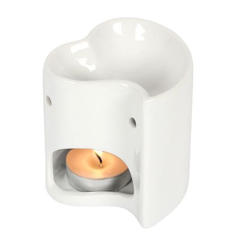 White Heart Oil Burner - Buy  at GiftMasters.co.uk