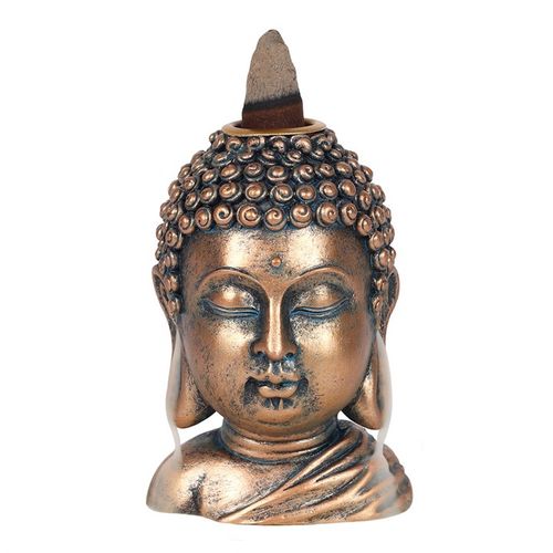 Bronze Buddha Head Backflow Incense Burner - Buy  at GiftMasters.co.uk